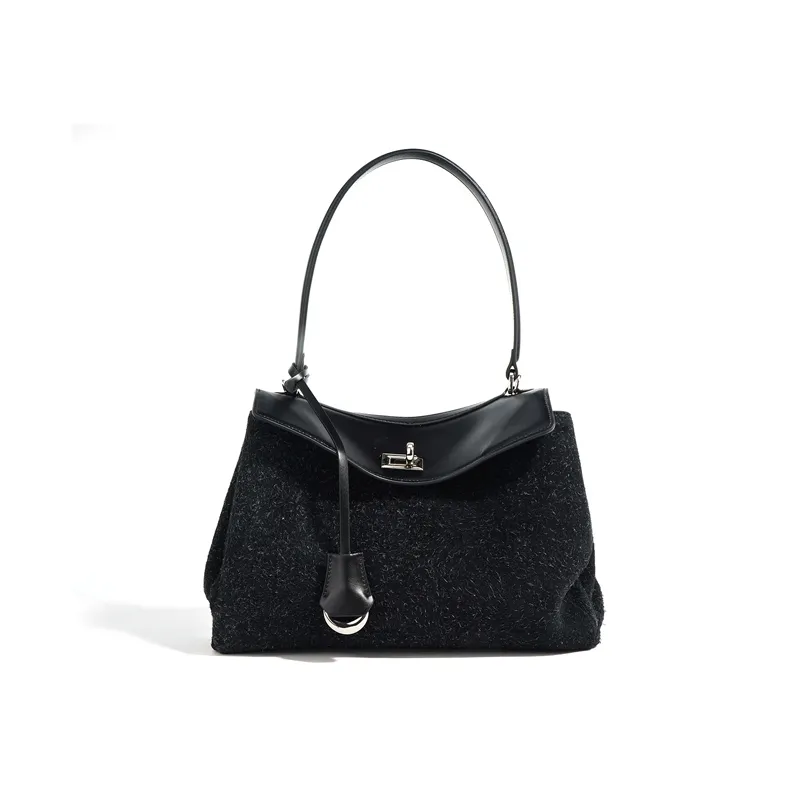 Stor semsket skinn Work Satchel Tote Bag Dame