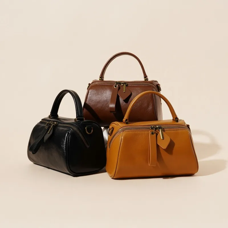 Middels designer mørkebrunt lær Crossbody-veske håndvesker