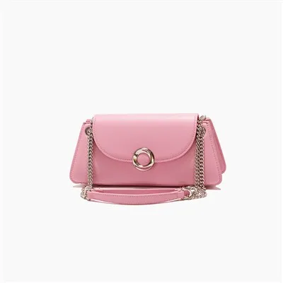 Pink Leather Mini Double Handle Summer Satchel Bag