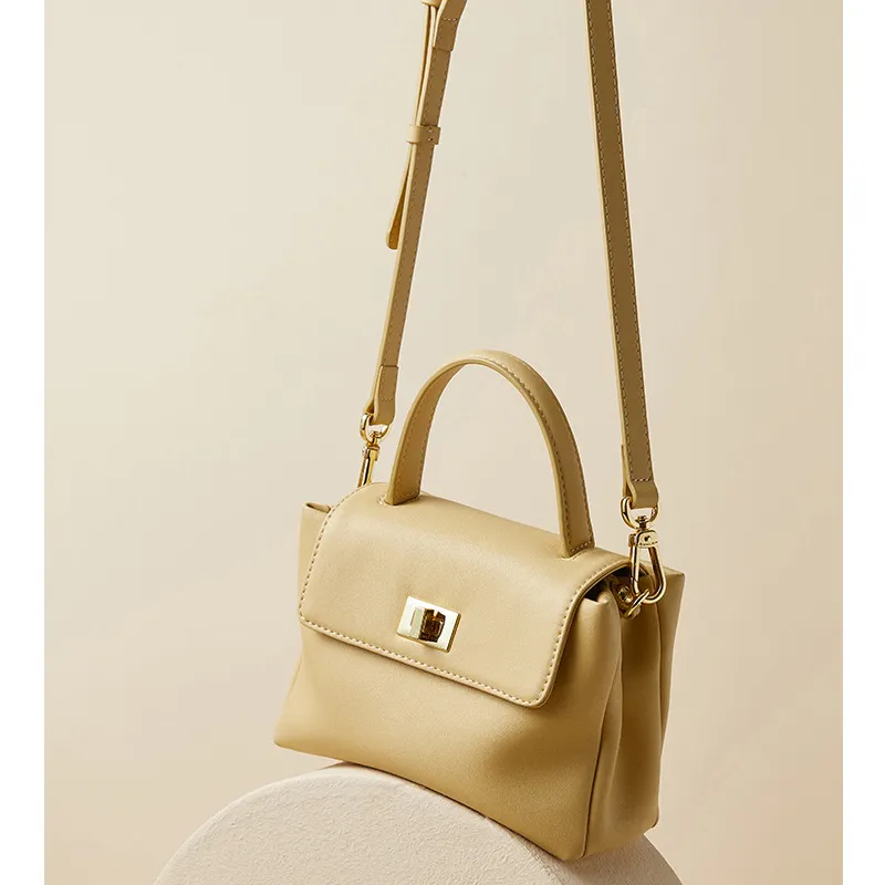 Koreansk Office Satchel Sideveske i mykt skinn