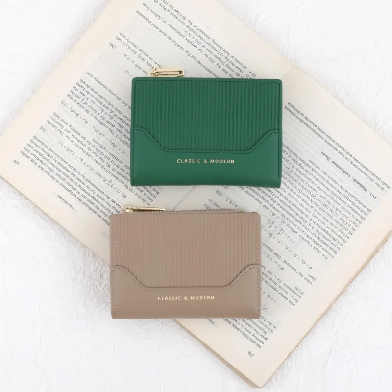 Kvinners skinn Monogram Bifold Lommebok Portfolio Purse